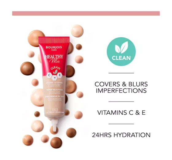 BOURJOIS HEALTHY MIX FEUCHTIGKEITSSPENDENDE GETÖNTE TAGESCREME 002 LIGHT 30ML