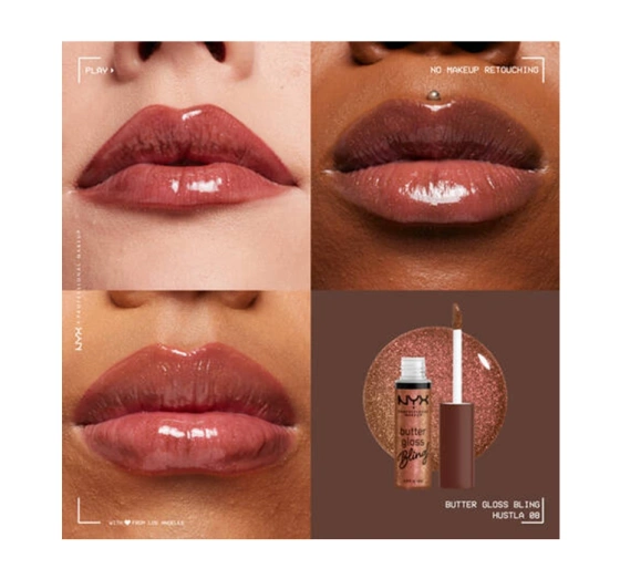 NYX PROFESSIONAL MAKEUP BUTTER GLOSS BLING LIPGLOSS 08 HUSTLA 8ML