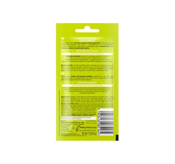Kliknij na zdjęcie, aby je powiększyć Eveline Face Therapy Professional Microscrub Cremiges Feines Peeling 8 ml