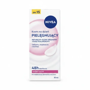 NIVEA Pflegende Tagescreme für trockene Haut SPF15 mit Arganöl und Hyaluronsäure für trockene Haut 50 ml