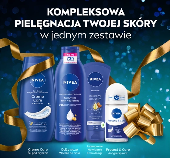 NIVEA Pampering Körperpflege-Set Duschgel + Handcreme + Antitranspirant Roll-on