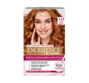 L'Oréal Paris Excellence Créme Haarfarbe 7.43 Kupfer-Gold-Blond