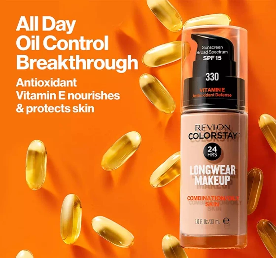 REVLON COLORSTAY GRUNDIERUNG MIT VITAMIN E FÜR FETTIGE HAUT 220 NATURAL BEIGE 30ML