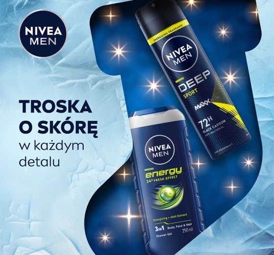 NIVEA MEN Energy Boost Geschenkset für Männer Duschgel  + Antitranspirant Spray