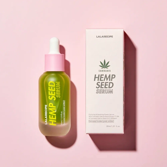 LalaRecipe Hanfsamen-Serum – reinigendes und beruhigendes Gesichtsserum mit Hanfsamenextrakt, 30 ml