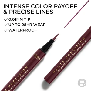 L'Oréal Paris Haute Precision Wasserfester flüssiger Eyeliner im Stift 050 Burgundy Cashmere / Bordeaux Cashmere 1 ml