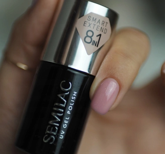 Semilac Smart Extend 8in1 Farbige Hybrid-Basis 805 Glitter Dirty Nude Rose 7 ml