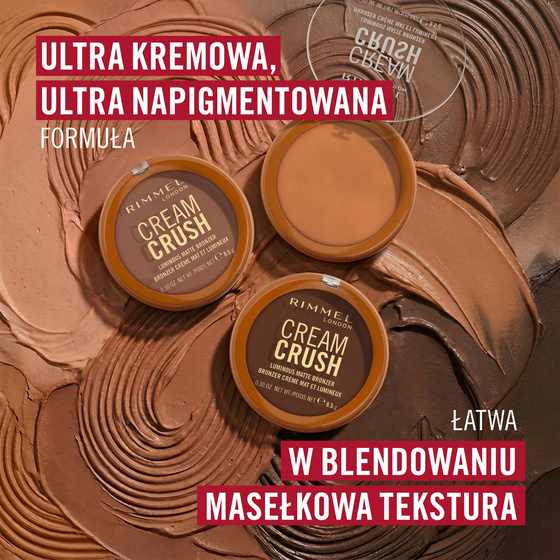 Rimmel Cream Crush Gesichtsbronzer mit strahlendem Matt-Effekt 001 Chai Latte 8,5 g