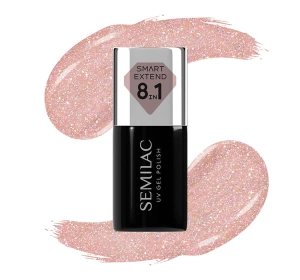 Semilac Smart Extend 8in1 Farbige Hybrid-Basis 804 Glitter Soft Beige 7 ml