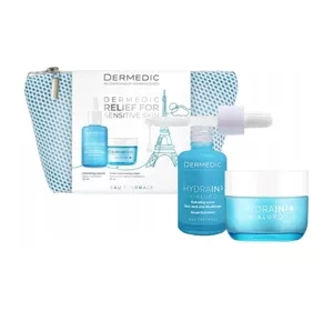 Dermedic Hydrain 3 Hialuro Gesichtspflege-Set Serum 30ml + Creme 15ml + Kosmetiktasche