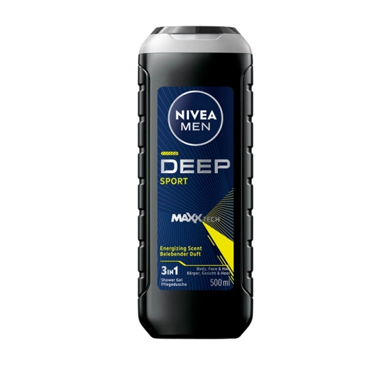 Kliknij na zdjęcie, aby je powiększyć NIVEA MEN DEEP SPORT DUSCHGEL 3IN1 FÜR MÄNNER 500ML