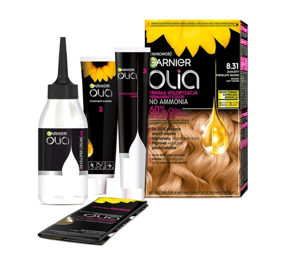 GARNIER OLIA PERMANENTE HAARFARBE OHNE AMMONIAK 8.31 GOLDENES ASCHBLOND