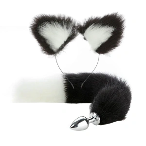 LoveSecret Sensual Fox Set – Set mit Erotik-Accessoires: Analplug mit Schwanz + Stirnband mit Ohren aus Kunstfell
