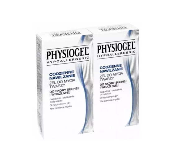 PHYSIOGEL HYPOALLERGENIC TÄGLICHE FEUCHTUGKEITSPFLEGE REINIGUNGSGEL FÜR TROCKENE GESICHTSHAUT 2X150ML