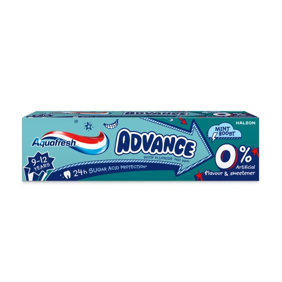 Kliknij na zdjęcie, aby je powiększyć AQUAFRESH ADVANCE ZAHNPASTA FÜR KINDER 9-12 JAHRE MINT BOOST 75 ML