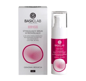 BasicLab Esteticus stimulierendes, glättendes Nachtserum mit 0,5 % Adapalenester – Regeneration und Reduktion 30 ml