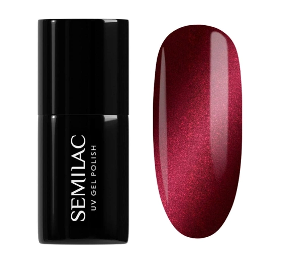 Kliknij na zdjęcie, aby je powiększyć Semilac Silk Effect UV-Hybridlack 467 Red Candle Flash 7 ml