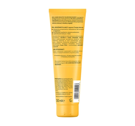 AA LAAB Tetra-C Yuzu Aufhellendes Gesichtsreinigungs-Gel 150 ml