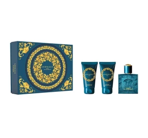 Versace Eros Eau de Toilette Spray 50 ml + Duschgel 50 ml + Aftershave-Balsam 50 ml