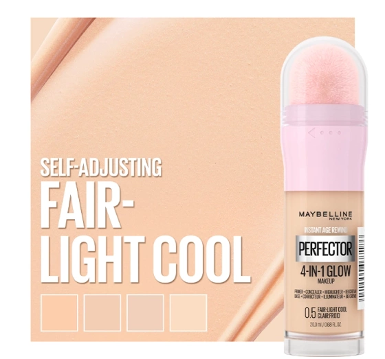 Kliknij na zdjęcie, aby je powiększyć Maybelline Instant Anti Age Perfector – aufhellende Gesichtsgrundierung 0.5 Fair Light Cool 20 ml