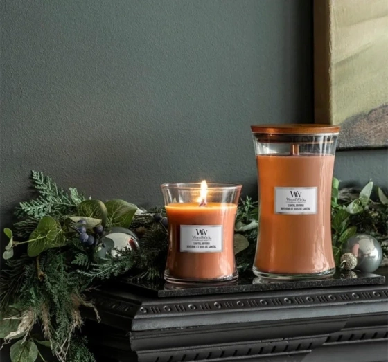 Woodwick Small Jar Candle Duftkerze Santal Myrrh 85 g