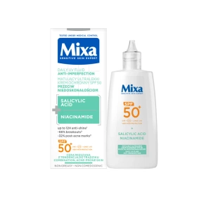 Mixa Mattierende ultraleichte Gesichtsschutzcreme SPF50+ gegen Unreinheiten 40 ml