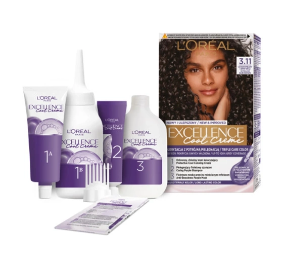 LOREAL EXCELLENCE COOL CREME HAARFARBE 3.11 ULTRA-ASCHE DUNKELBRAUN