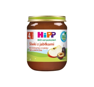 HIPP Bio-Babybrei im Gläschen für Kinder ab dem 4. Monat: Pflaumen mit Äpfeln, 125 g