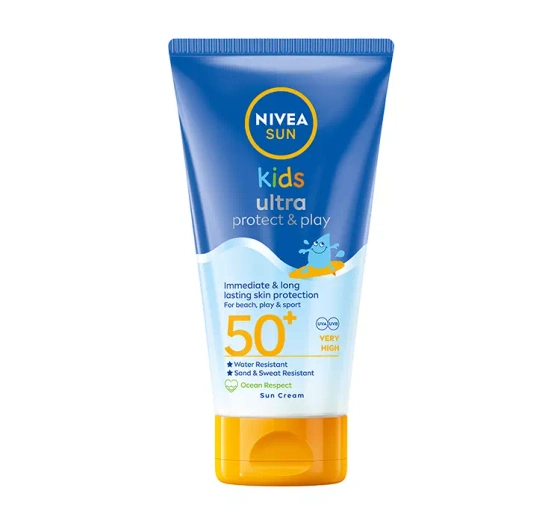Kliknij na zdjęcie, aby je powiększyć NIVEA SUN KIDS ULTRA PROTECT & PLAY SCHÜTZENDE SONNENLOTION FÜR KINDER SPF 50+ 150ML